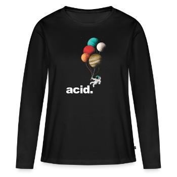 Acid Party Drugs Lsd Acid Techno - Médicaments - T-shirt manches longues Premium bio Femme - noir - Devant - Julia (174cm)
