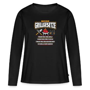Grill Grillen Grillieren Griller - Frauen Premium Bio Langarmshirt - Schwarz - Vorne - Julia (174cm)