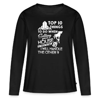 Agent immobilier Travail d’agent immobilier - T-shirt manches longues Premium bio Femme - noir - Devant - Julia (174cm)