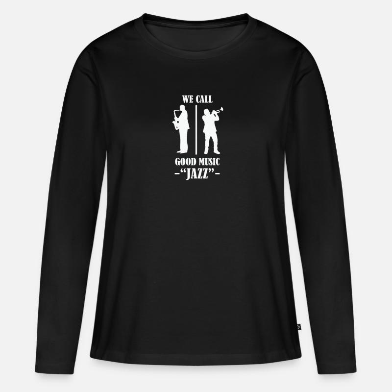 Jazz - Frauen Premium Bio Langarmshirt - Schwarz