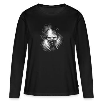 Skull Biker Gift Music Gamer - Women's Premium Organic Long Sleeve Shirt - black - Front - Julia (174cm)
