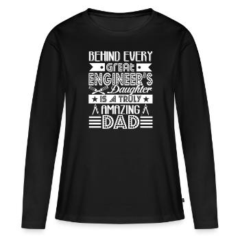 Ingenieur Ingenieur Papa - Frauen Premium Bio Langarmshirt - Schwarz - Vorne - Julia (174cm)