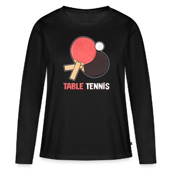 Tischntennis Kelle - Frauen Premium Bio Langarmshirt - Schwarz - Vorne - Julia (174cm)