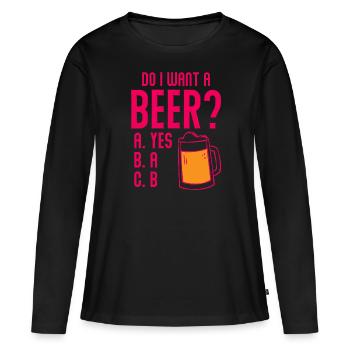 Bier Craft Bier - Frauen Premium Bio Langarmshirt - Schwarz - Vorne - Julia (174cm)