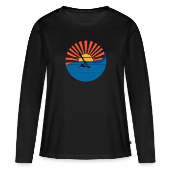 Windsurfer Sunset Windsurfing Windsurfing Gift - Women's Premium Organic Long Sleeve Shirt - black - Front - Julia (174cm)