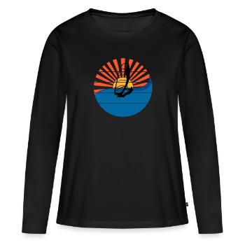 Windsurfer Sunset Windsurfing Windsurfing Gift - Women's Premium Organic Long Sleeve Shirt - black - Front - Julia (174cm)