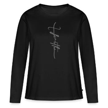 Jésus ChristFaith Foi Foi Jésus - T-shirt manches longues Premium bio Femme - noir - Devant - Julia (174cm)