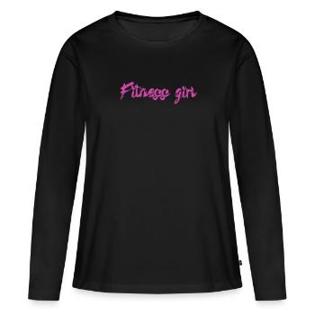 Fitness girl - Women's Premium Organic Long Sleeve Shirt - black - Front - Julia (174cm)