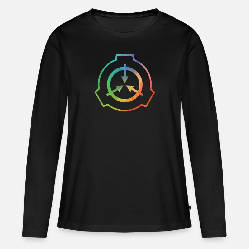 Rainbow logo secure contiene protect scp fondotinta - Maglia a maniche lunghe ecologica premium da donna - nero