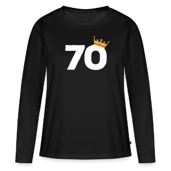 70th birthday number crown man woman gift - Women's Premium Organic Long Sleeve Shirt - black - Front - Julia (174cm)