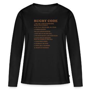 RUGBY CODE TEAM COACH - T-shirt manches longues Premium bio Femme - noir - Devant - Julia (174cm)