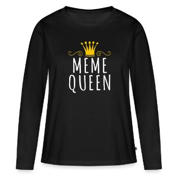 Meme Queen - Frauen Premium Bio Langarmshirt - Schwarz - Vorne - Julia (174cm)