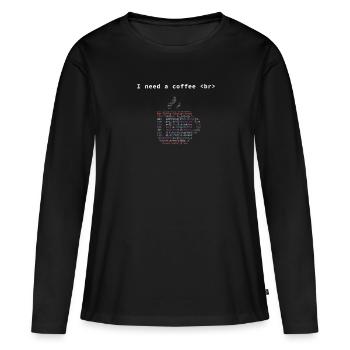 Informatiker Kaffee Programmier Informatik - Frauen Premium Bio Langarmshirt - Schwarz - Vorne - Julia (174cm)