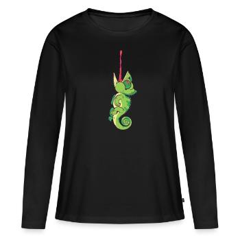 Chameleon - Women's Premium Organic Long Sleeve Shirt - black - Front - Julia (174cm)