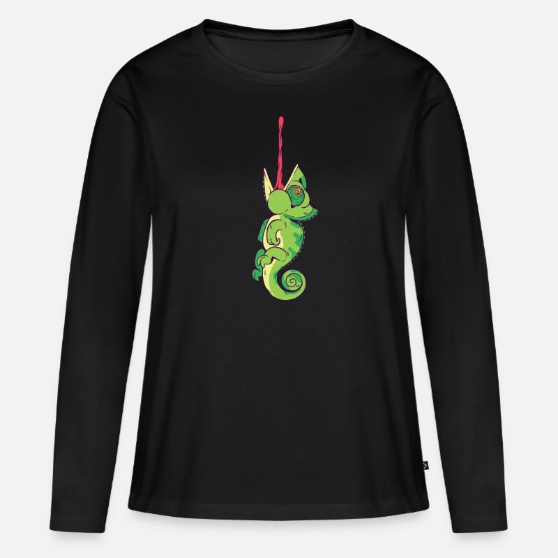 Chameleon - Women's Premium Organic Long Sleeve Shirt - black
