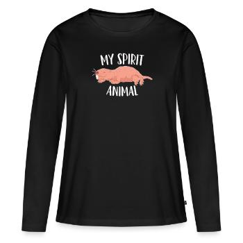 Nackte Maulwurfsratte - Mein Geistestier - Frauen Premium Bio Langarmshirt - Schwarz - Vorne - Julia (174cm)