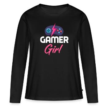 Gamer Girl Gamer Gamer Gamer Gamer - Women's Premium Organic Long Sleeve Shirt - black - Front - Julia (174cm)