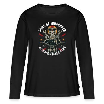 Biker Opa Papa Alter Ibuprofen Motorradfahrer - Frauen Premium Bio Langarmshirt - Schwarz - Vorne - Julia (174cm)