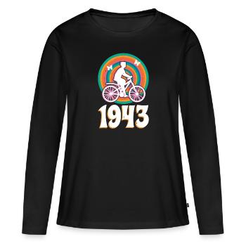 1945 Hoffmann LSD Découverte - T-shirt manches longues Premium bio Femme - noir - Devant - Julia (174cm)