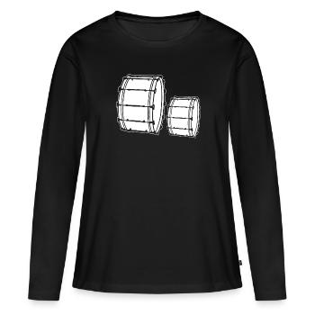 Chemises de grosse caisse - T-shirt manches longues Premium bio Femme - noir - Devant - Julia (174cm)