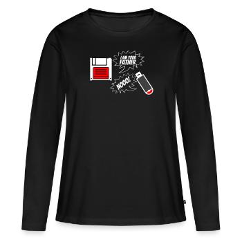 USB je suis votre père disquette drôle cadeau - T-shirt manches longues Premium bio Femme - noir - Devant - Julia (174cm)