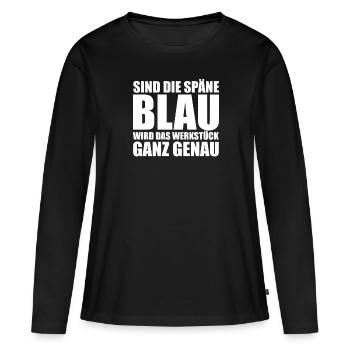 zerspanungsmechaniker, zerspanungstechniker, CNC - Frauen Premium Bio Langarmshirt - Schwarz - Vorne - Julia (174cm)