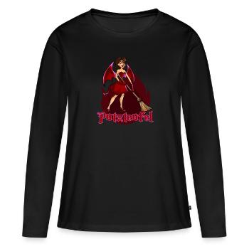 Putzteufel Putzfrau Reinigungskraft - Frauen Premium Bio Langarmshirt - Schwarz - Vorne - Julia (174cm)