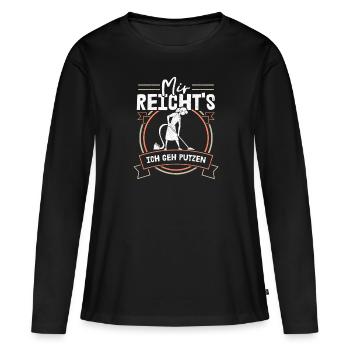 Putzen Vintage Putzfrau Retro Reinigungskraft - Frauen Premium Bio Langarmshirt - Schwarz - Vorne - Julia (174cm)