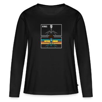 Virus Lustiger Retrovirus Bakterie Biologie - Frauen Premium Bio Langarmshirt - Schwarz - Vorne - Julia (174cm)