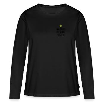 Kann Spuren Von Hopfen Enthalten Gerste Bier - Frauen Premium Bio Langarmshirt - Schwarz - Vorne - Julia (174cm)
