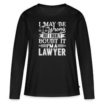 Avocat, je suis un avocat - T-shirt manches longues Premium bio Femme - noir - Devant - Julia (174cm)