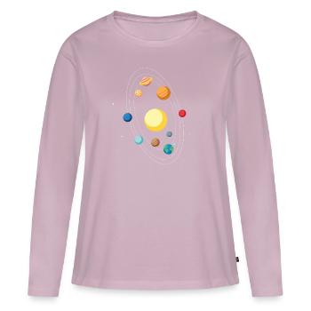 NASA Sonnensystem Klassisch Weltraum Geschenkidee - Frauen Premium Bio Langarmshirt - Altrosa - Vorne - Julia (174cm)