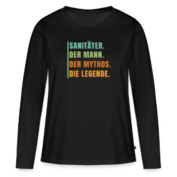 Sanitäter Retro Sani Rettungsdienst 112 Mythos - Frauen Premium Bio Langarmshirt - Schwarz - Vorne - Julia (174cm)