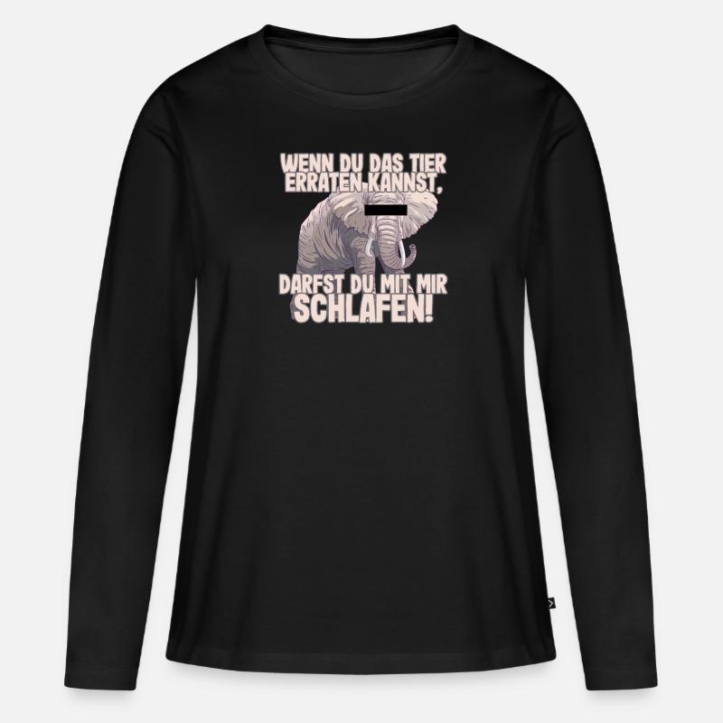 Wenn du das Tier erraten kannst - Schlafen - Frauen Premium Bio Langarmshirt - Schwarz