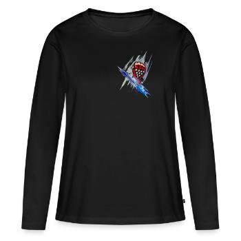 art de gant de combattant - T-shirt manches longues Premium bio Femme - noir - Devant - Julia (174cm)