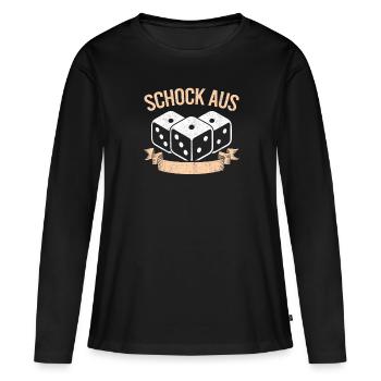 Schocken Trinkspiel Geschenk Würfelspiel Bier - Frauen Premium Bio Langarmshirt - Schwarz - Vorne - Julia (174cm)