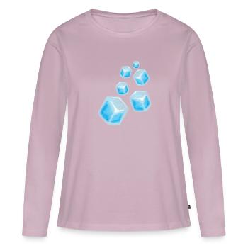 blocs de glace - T-shirt manches longues Premium bio Femme - rose poudré - Devant - Julia (174cm)
