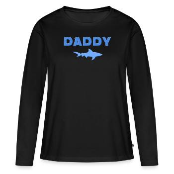 Papa papa papa papa - T-shirt manches longues Premium bio Femme - noir - Devant - Julia (174cm)
