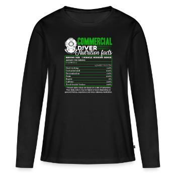 Informations nutritionnelles des plongeurs commerciaux - T-shirt manches longues Premium bio Femme - noir - Devant - Julia (174cm)