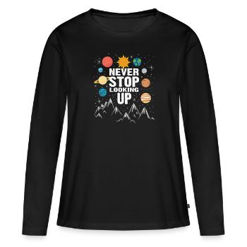 Astronomie drôle pour les astronomes ringards avec - T-shirt manches longues Premium bio Femme - noir - Devant - Julia (174cm)