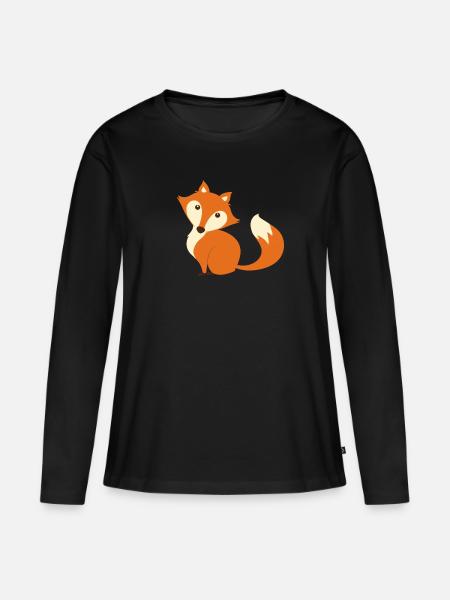 Fuchs - Frauen Premium Bio Langarmshirt - Schwarz