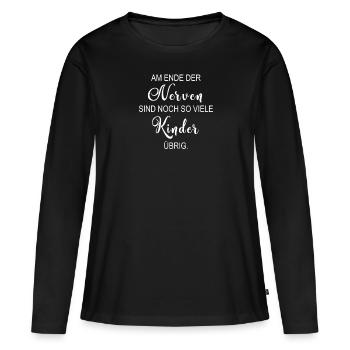 Am Ende der Nerven - Frauen Premium Bio Langarmshirt - Schwarz - Vorne - Julia (174cm)