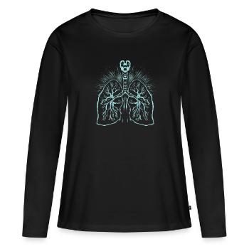 Anatomie pulmonaire - Médecine - T-shirt manches longues Premium bio Femme - noir - Devant - Julia (174cm)
