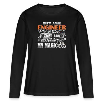 Ingenieur Ich bin ein Ingenieur - Frauen Premium Bio Langarmshirt - Schwarz - Vorne - Julia (174cm)