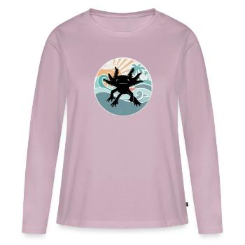Axolotl Retro Beach Design Funny - Women's Premium Organic Long Sleeve Shirt - dusky pink - Front - Julia (174cm)