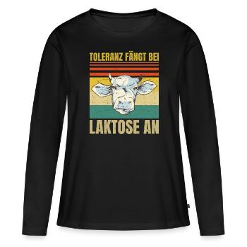 Vegan Laktoseintoleranz - Toleranz Fängt Bei - Frauen Premium Bio Langarmshirt - Schwarz - Vorne - Julia (174cm)