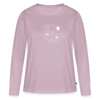 Schéma électrique ampoule électronique électrique - T-shirt manches longues Premium bio Femme - rose poudré - Devant - Julia (174cm)