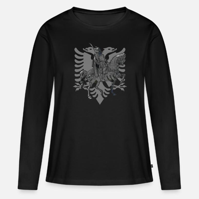 Adler,Geschenkidee - Frauen Premium Bio Langarmshirt - Schwarz