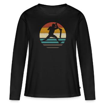 Stuntscooter Stunt Scooter Tretroller retro vintag - Frauen Premium Bio Langarmshirt - Schwarz - Vorne - Julia (174cm)