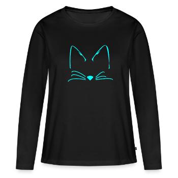 Chats chat mignon - T-shirt manches longues Premium bio Femme - noir - Devant - Julia (174cm)
